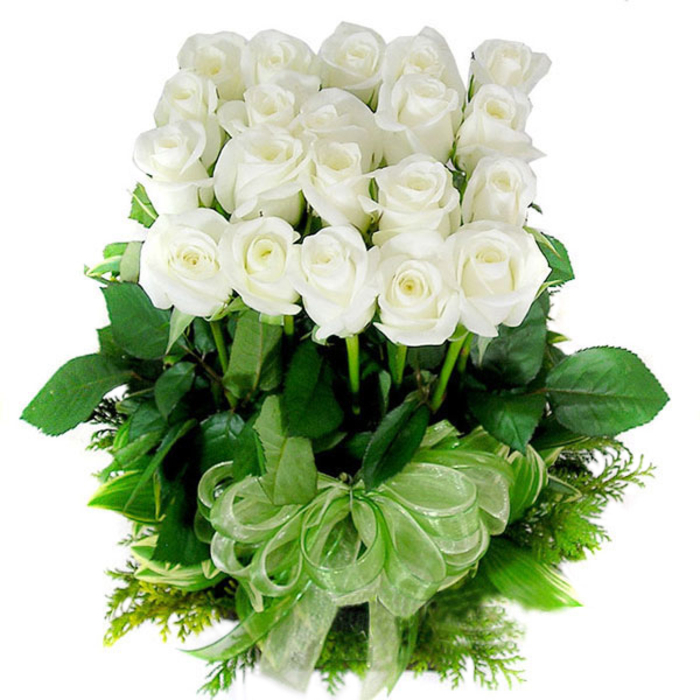 화이트꽃바구니